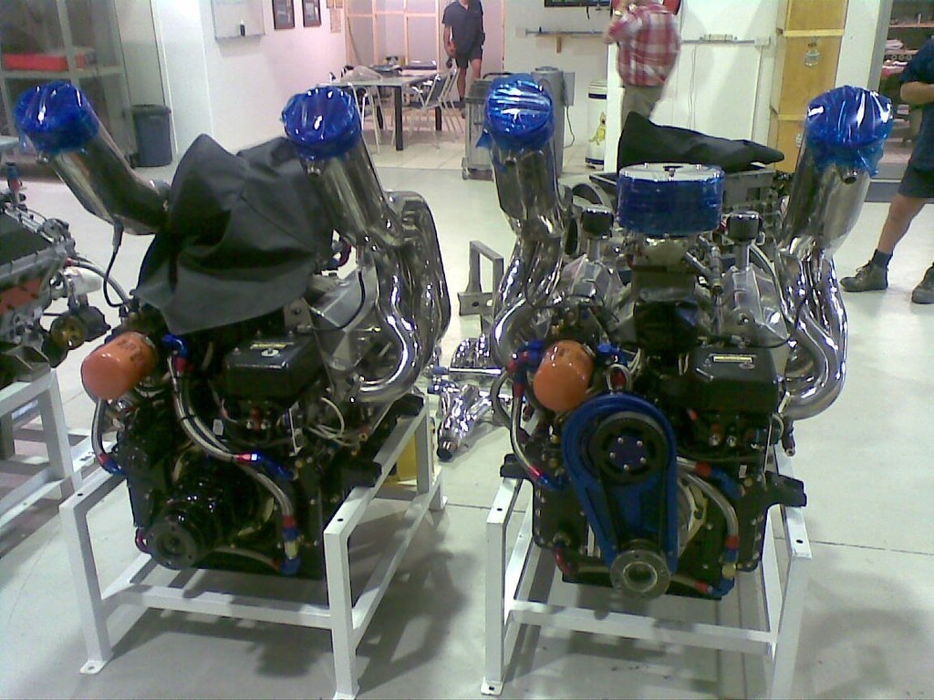 A pair of the proposed new engines, V8 blocks generating 790hp. - Class 1 offshore racing’s new era © SW